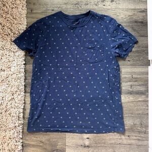 J. Crew Blue Short Sleeve Tee with Micro-Print